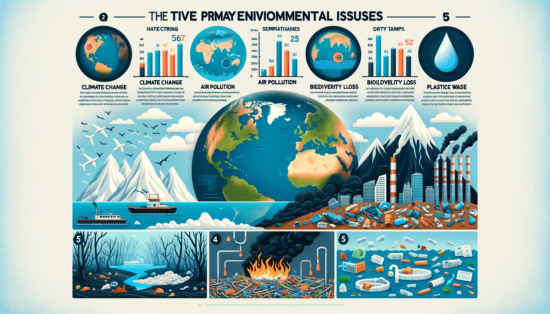 Aktuelle Umweltthemen 2026 - Top 5 Umweltprobleme Grafik
