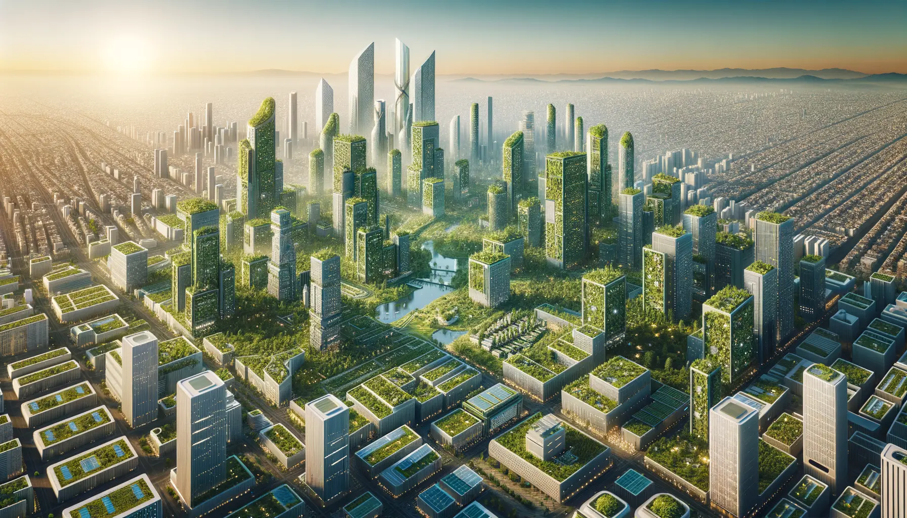 Nachhaltige Themen Stadtentwicklung grüne Flächen Solarenergie