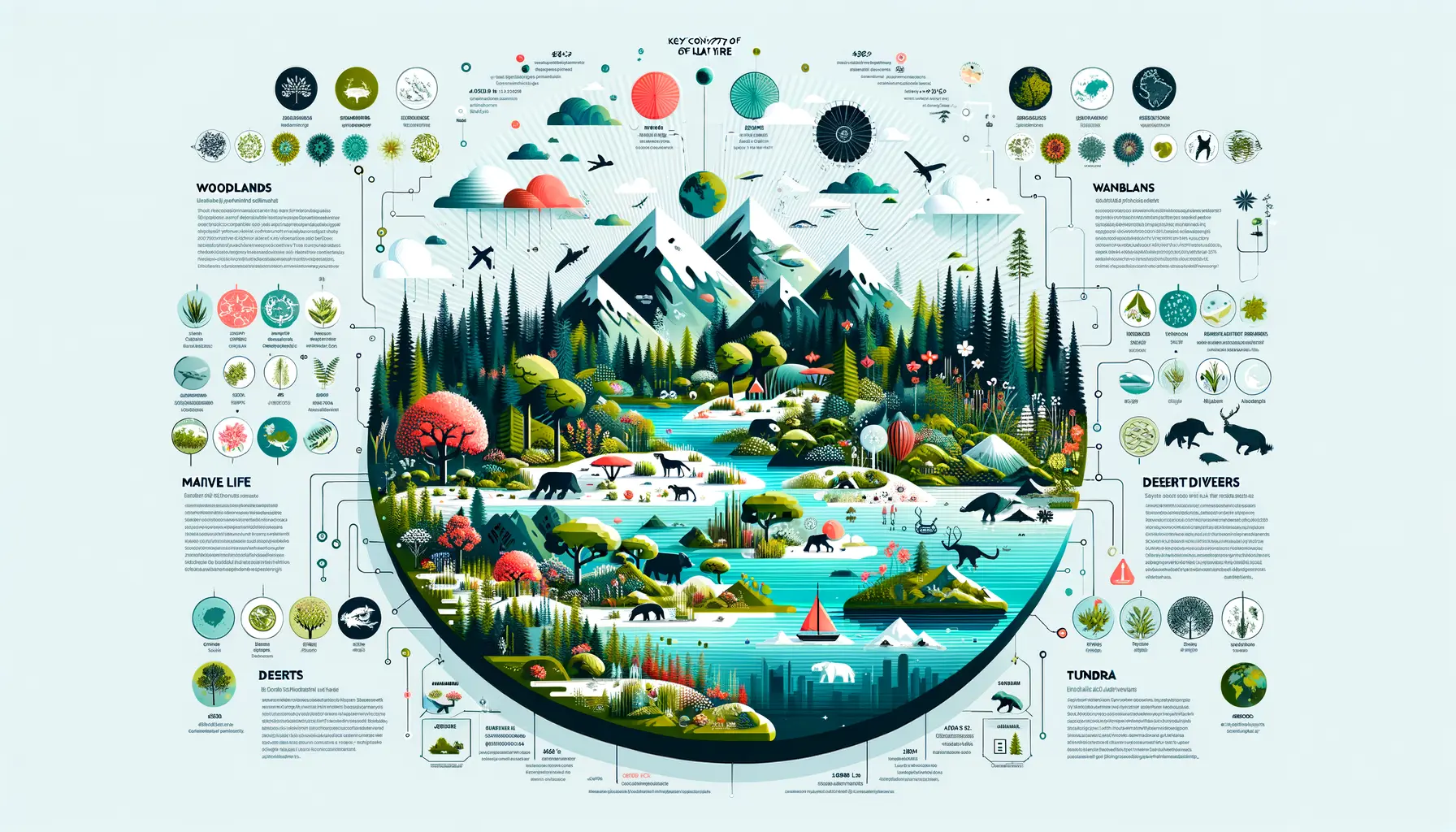 Infografik zu wichtigen Begriffen der Natur und Umwelt mit Fokus auf Biodiversität