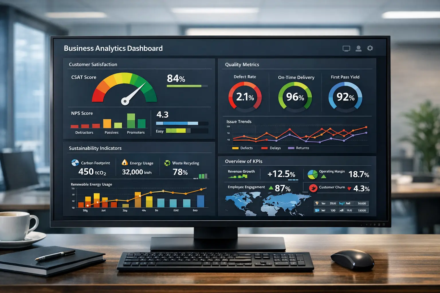 Sachziele Unternehmen messen Controlling Kennzahlen Dashboard
