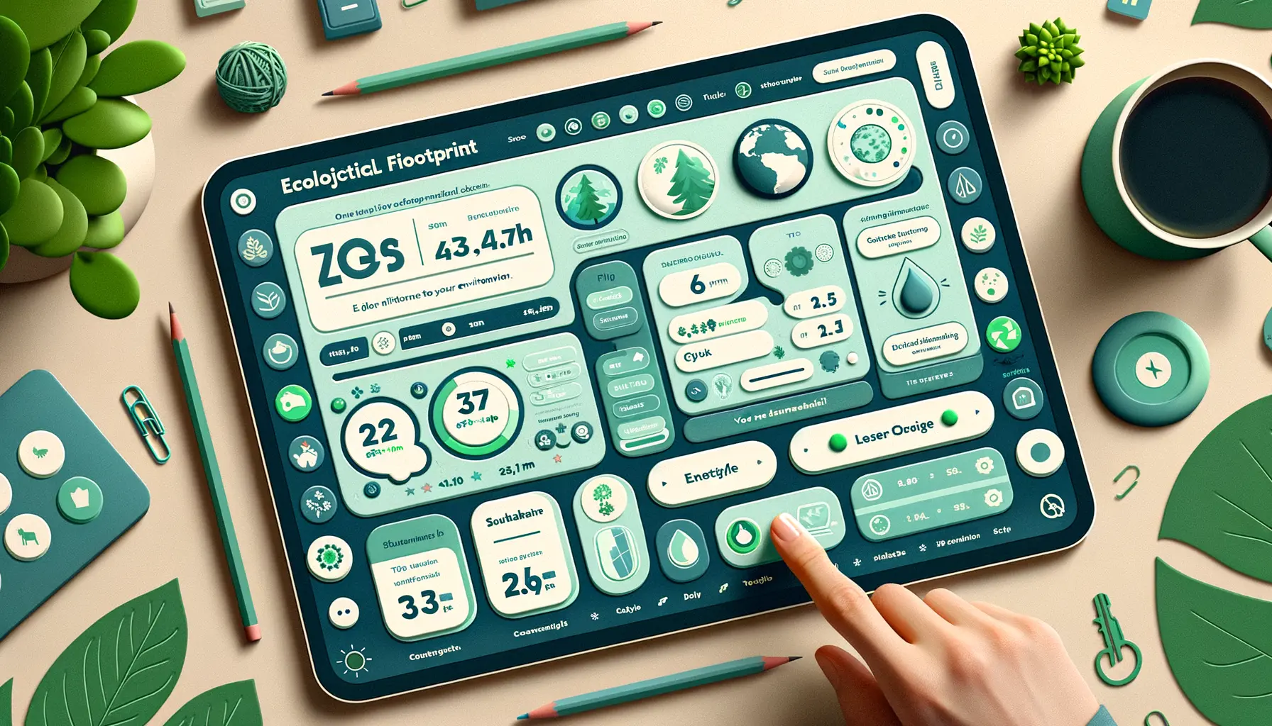 Interaktives Online-Tool zur Messung des ökologischen Fußabdrucks für nachhaltige Themen